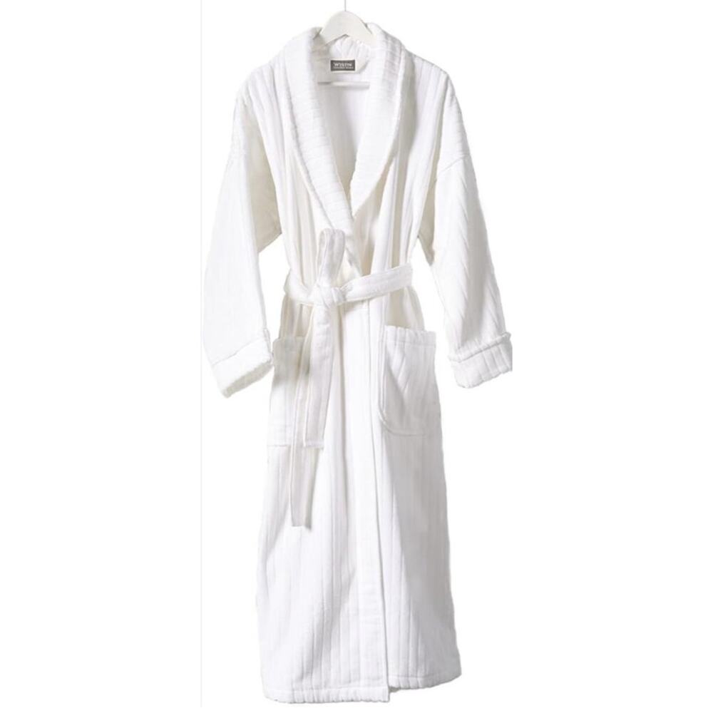 Westin Heavenly Bath Robe White Long Spa One Size Pockets